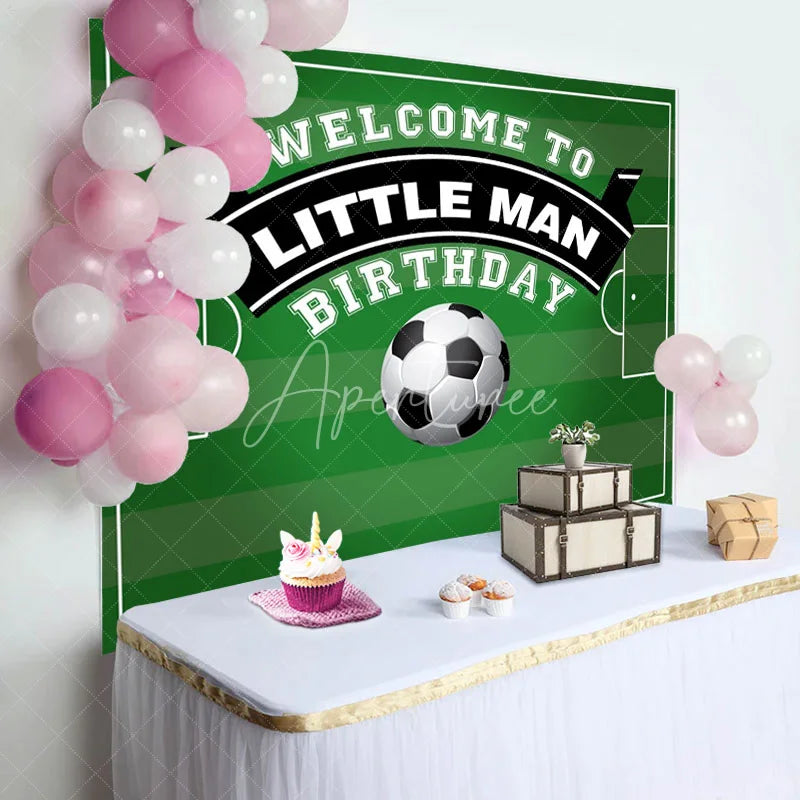 Aperturee - Aperturee Little Man Football Themed Birthday Party Backdrop