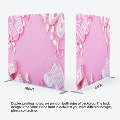 Aperturee - Aperturee Little Socks Shoes Pink Baby Shower Backdrop For Girls