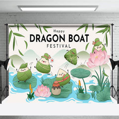 Aperturee - Aperturee Lotus Leaf Zongzi Happy Dragon Boat Festival Backdrop