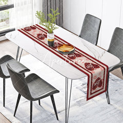 Aperturee - Aperturee Love Heart Rose Lip Print Valentines Day Table Runner