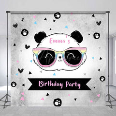Aperturee - Aperturee Lovely Cartoon Panda Sweet Birthday Custom Backdrop