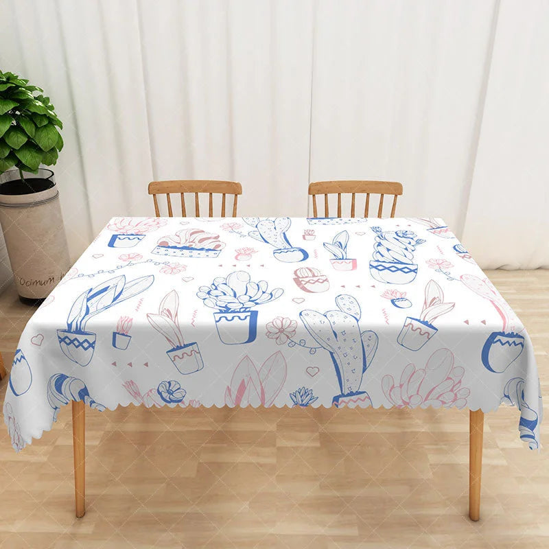 Aperturee - Aperturee Lovely Holiday Tablecloth with Carnival Pattern for Circus Themed Birthday Party and Festive Events