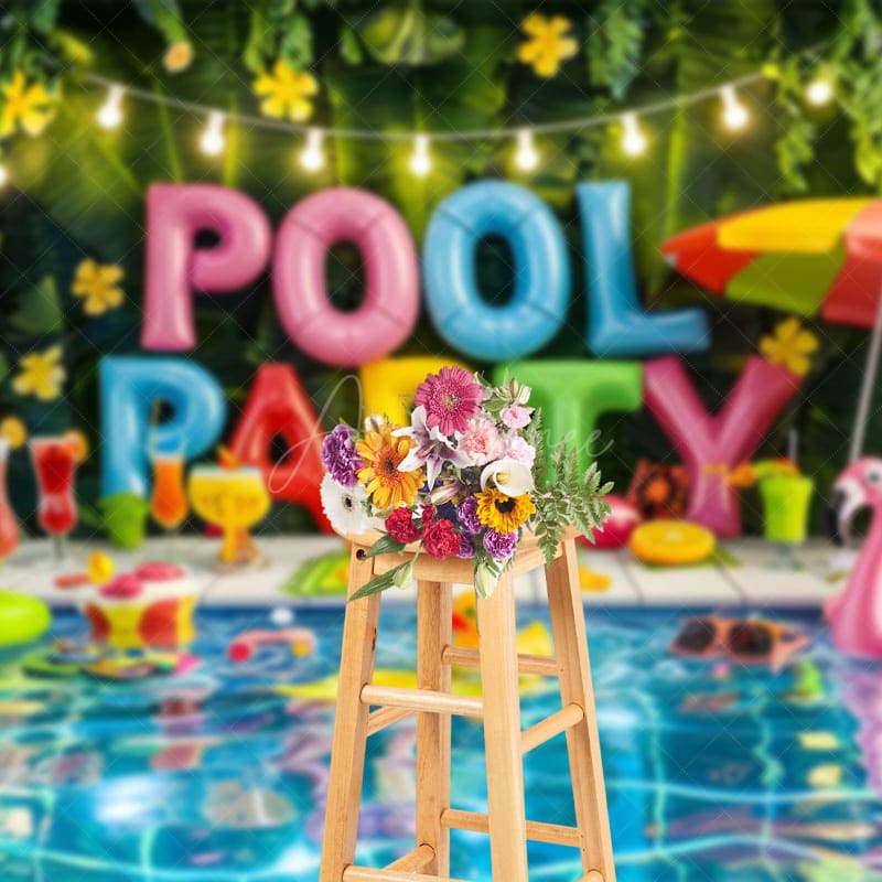 Aperturee - Aperturee Lovely Sweet Hawaiian Summer Pool Party Backdrop