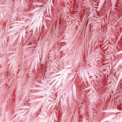 Aperturee - Aperturee Lush Pink Artificial Flower Wall with Bamboo Leaf Design Elegant Wedding and Party Event Decor