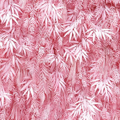 Aperturee - Aperturee Lush Pink Artificial Flower Wall with Bamboo Leaf Design Elegant Wedding and Party Event Decor