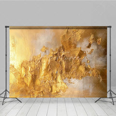 Aperturee - Aperturee Luxurious Gold and Silver Abstract Photography Backdrop Elegant Metallic Texture for Studio Portraits and Events.