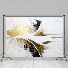 Aperturee - Aperturee Luxurious Gold Black and White Abstract Photography Backdrop Modern Artistic Studio Photo Background
