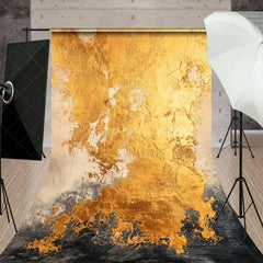 Aperturee - Aperturee Luxury Abstract Gold Texture Sweep Backdrop Dark Grey and Beige Distressed Artistic Background