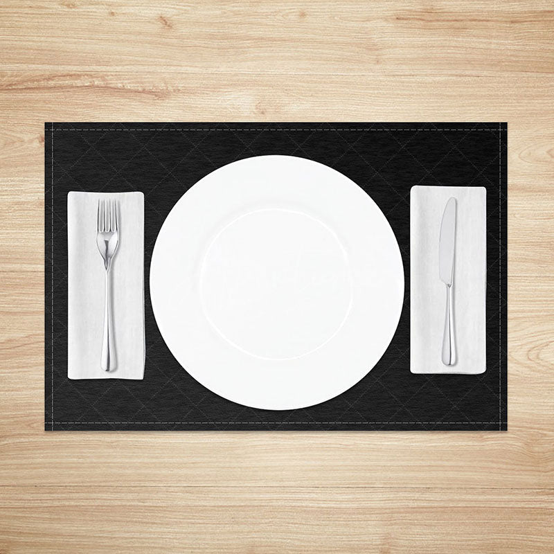 Aperturee - Aperturee Luxury Black Abstract Placemats Set of 4 Modern and Elegant Design for Formal Dining Table Setting
