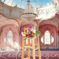 Aperturee - Aperturee Luxury Pink Ballroom Architecture Photo Backdrop