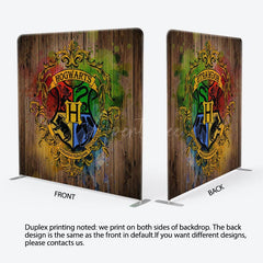 Aperturee - Aperturee Magic Academy Wood Retro Square Tension Backdrop