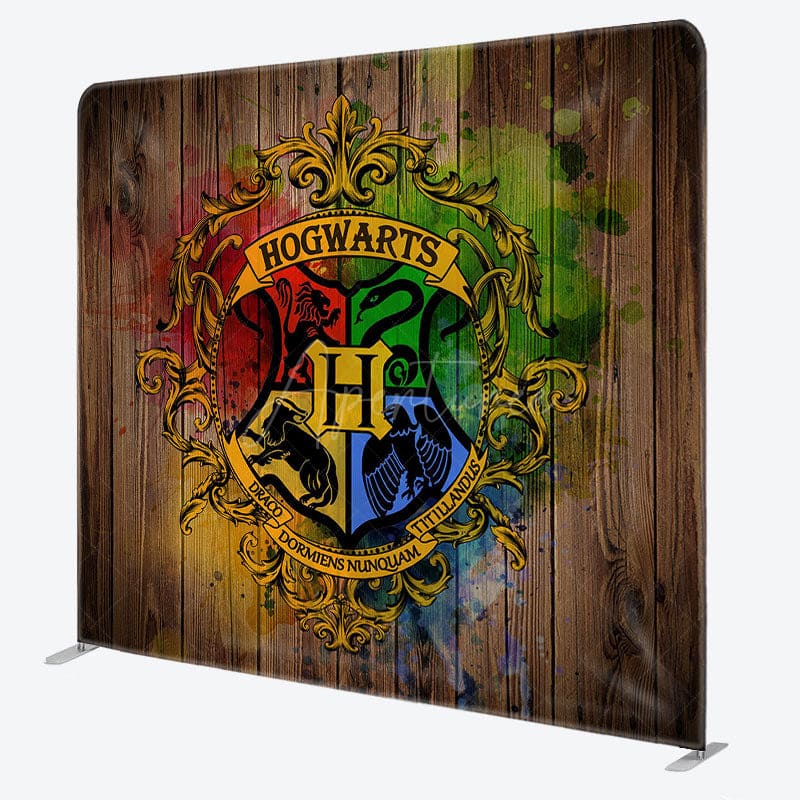 Aperturee - Aperturee Magic Academy Wood Retro Square Tension Backdrop