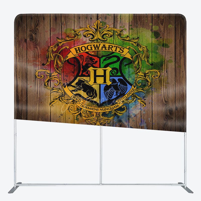 Aperturee - Aperturee Magic Academy Wood Retro Square Tension Backdrop