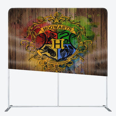 Aperturee - Aperturee Magic Academy Wood Retro Square Tension Backdrop