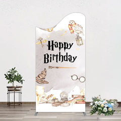 Aperturee - Aperturee Magic Wizard World Happy Birthday Arch Backdrop