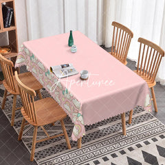 Aperturee - Aperturee Magical Pink Cute Unicorn Themed Cartoon Tablecloth