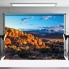 Aperturee - Aperturee Magnificent Blue Sky Sunlit Mountain Scene Backdrop