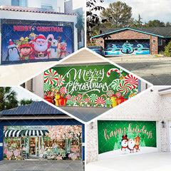 Aperturee Maple Forest Leaves Pumpkin Stack Garage Door Banner