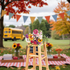 Aperturee - Aperturee Maple Trees Lawn Autumn Back To School Photo Backdrop