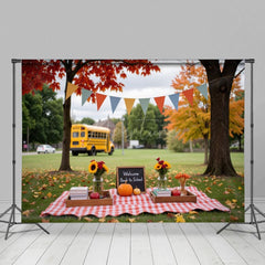Aperturee - Aperturee Maple Trees Lawn Autumn Back To School Photo Backdrop