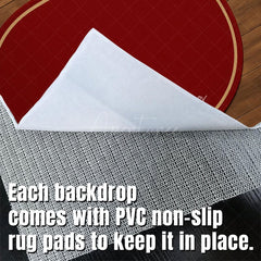 Aperturee - Aperturee Marroon Oval Carpet Fabric Floor Backdrop For Photo