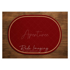 Aperturee - Aperturee Marroon Oval Carpet Wood Rubber Floor Mat For Photo
