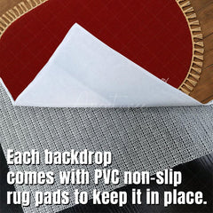 Aperturee - Aperturee Marroon Oval Rug Fabric Floor Backdrop For Photo