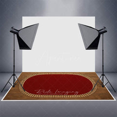 Aperturee - Aperturee Marroon Oval Tassels Rug Rubber Floor Mat For Photo