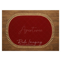 Aperturee - Aperturee Marroon Oval Tassels Rug Rubber Floor Mat For Photo