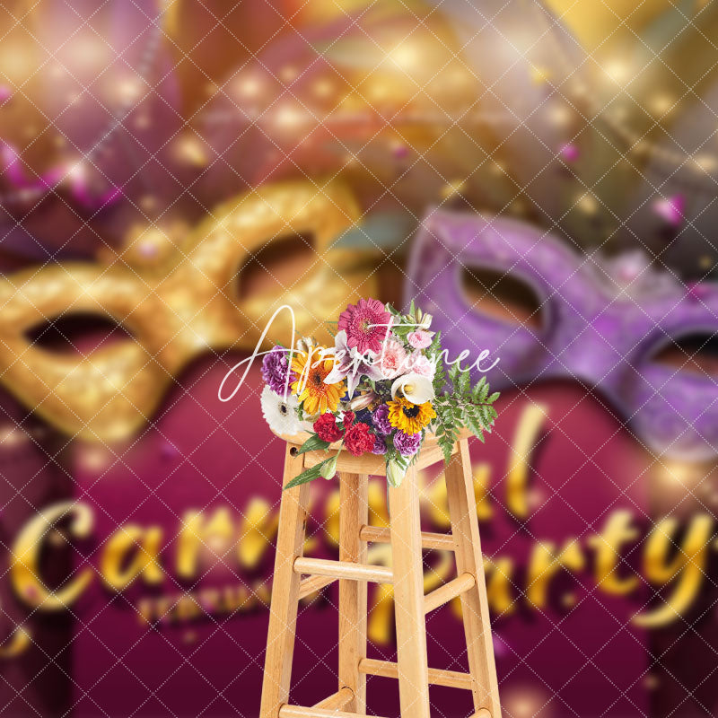 Aperturee - Aperturee Mask Masquerade Carnival February Party Backdrop