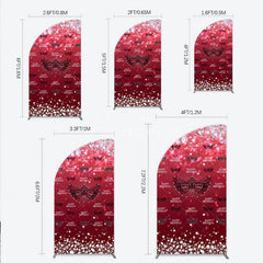 Aperturee - Aperturee Masquerade Ball Birthday Half Moon Arch Backdrop Red and Black Venetian Mask with Diamonds Sweet 16 Party Decor