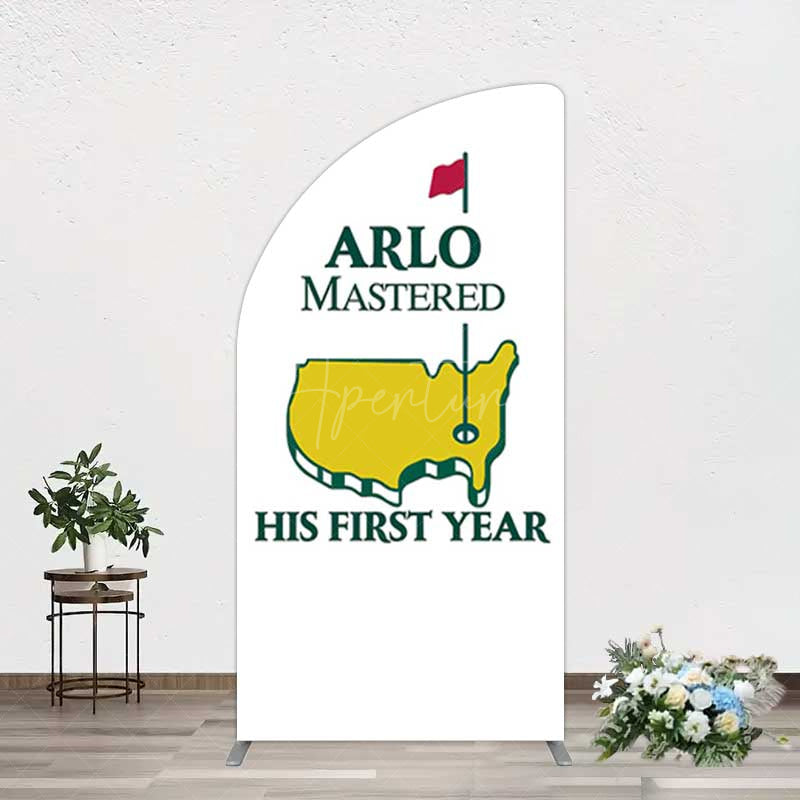 Aperturee Aperturee Master His First Year Boys Birthday Half Moon Arch Backdrop