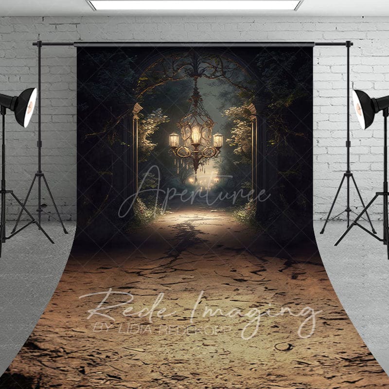 Aperturee - Aperturee Medieval Magic Chandelier Architecture Photo Backdrop