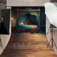 Aperturee - Aperturee Medieval Princess Bedroom Architecture Sweep Backdrop