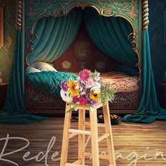 Aperturee - Aperturee Medieval Retro Princess Bedroom Architecture Backdrop