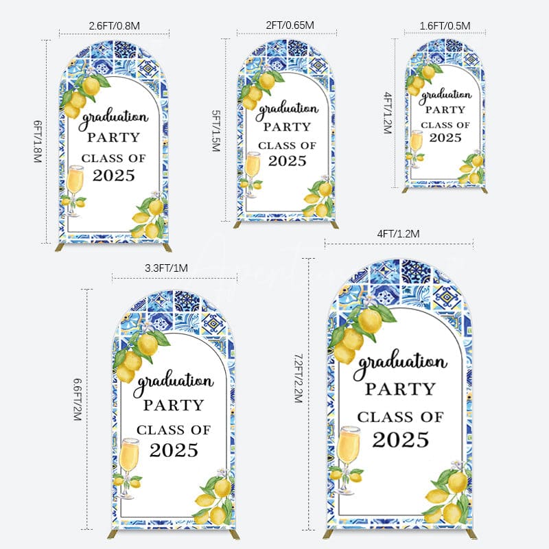 Aperturee - Aperturee Mediterranean Lemon Graduation Party Arch Backdrop