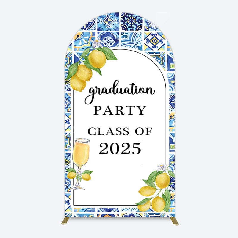 Aperturee - Aperturee Mediterranean Lemon Graduation Party Arch Backdrop