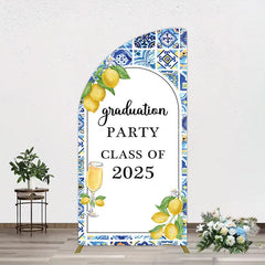 Aperturee - Aperturee Mediterranean Lemon Graduation Party Half Moon Arch Backdrop