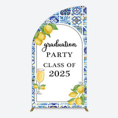 Aperturee - Aperturee Mediterranean Lemon Graduation Party Half Moon Arch Backdrop