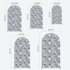 Aperturee - Aperturee Mediterranean Pattern Simple Birthday Arch Backdrop
