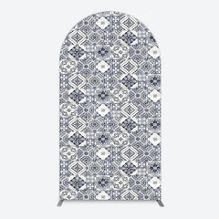 Aperturee - Aperturee Mediterranean Pattern Simple Birthday Arch Backdrop