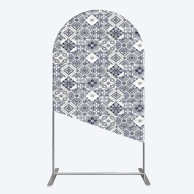 Aperturee - Aperturee Mediterranean Pattern Simple Birthday Arch Backdrop