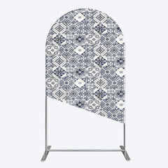 Aperturee - Aperturee Mediterranean Pattern Simple Birthday Arch Backdrop