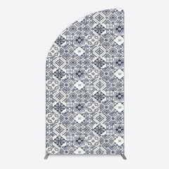 Aperturee - Aperturee Mediterranean Pattern Simple Birthday Half Moon Arch Backdrop