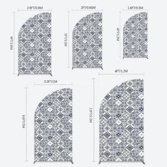 Aperturee - Aperturee Mediterranean Pattern Simple Birthday Half Moon Arch Backdrop