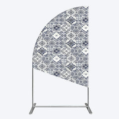 Aperturee - Aperturee Mediterranean Pattern Simple Birthday Half Moon Arch Backdrop