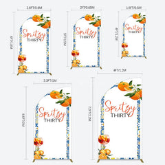 Aperturee - Aperturee Mediterranean Spritzy Thirty Birthday Half Moon Arch Backdrop