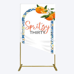 Aperturee - Aperturee Mediterranean Spritzy Thirty Birthday Rectangle Backdrop