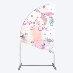 Aperturee - Aperturee Mermaid Oneder The Sea Birthday Cartoon Half Moon Arch Backdrop