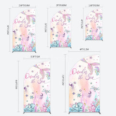 Aperturee - Aperturee Mermaid Oneder The Sea Birthday Cartoon Half Moon Arch Backdrop